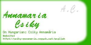 annamaria csiky business card